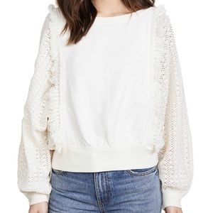 Free People Cream Faff and Fringe Sweater